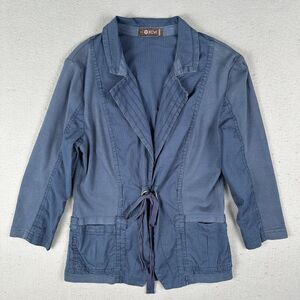 XCVI Jacket Women’s Small Blue Tie Front Collared Long Sleeve